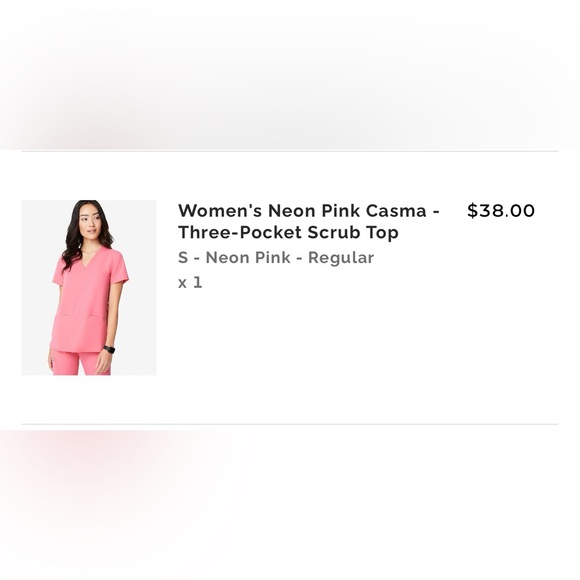 Figs Tops - FIGS Neon Pink Casma Three-Pocket Scrub Top - size small